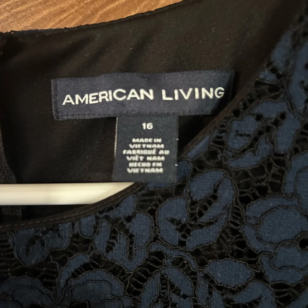 American Living Navy Floral Lace Midi Dress - Picture 6 of 8